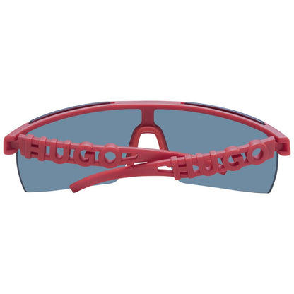 Sunglasses by Hugo Boss for men in polyamide and red presents a sumptuous silhouette, featuring red coloured frame and full-rim mono-lens frame design with mirrored category-2-medium-tint lens for a sumptuous look.