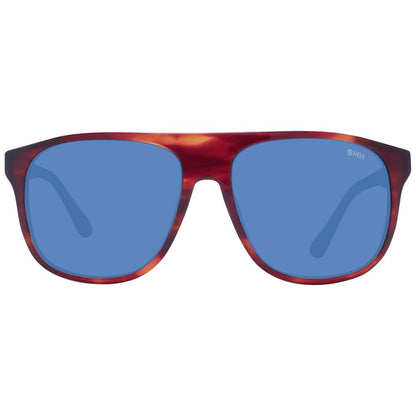 Sunglasses by BMW for men in acetate and brown featuring an opulent full-rim round frame design with a sophisticated brown coloured frame finish and high-performance non-polarized category-3-dark-tint lens.