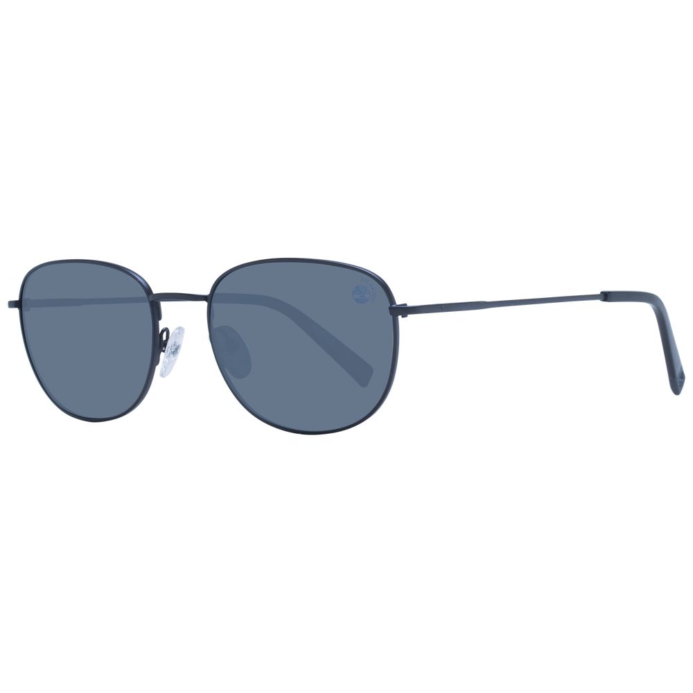 Sunglasses by Timberland for men in metal black features an lustrous full-rim oval frame design with black coloured frame detailing and polarized category-3-dark-tint lens for a lustrous aesthetic.