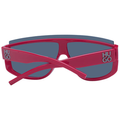 Sunglasses by Hugo Boss for men in polyamide and red featuring an opulent half-rim mono-lens frame design with a sophisticated red coloured frame finish and high-performance non-polarized category-3-dark-tint lens.