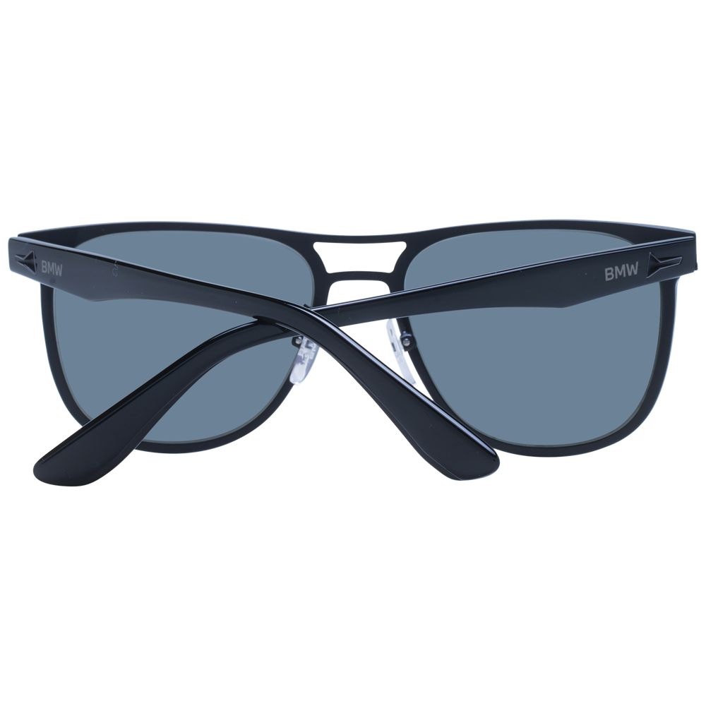 This Sunglasses by BMW for men in aluminium black presents a sumptuous silhouette, showcasing a sumptuous full-rim square frame design in black coloured frame and high-performance non-polarized category-3-dark-tint lens.