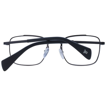 Eyeglasses Frames by Yohji Yamamoto for men in polyester & polyurethane black features an refined silhouette, showcasing the refined black coloured frame and sophisticated full-frame frame design.