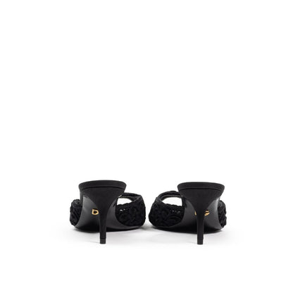 Sandals by Dolce & Gabbana for women in cotton black features an exquisite silhouette, showcasing the exquisite Women's Cotton Sandals with a and .