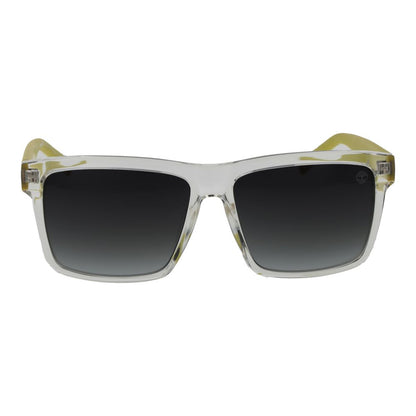 Sunglasses by Timberland for men in and white featuring an opulent full-rim square frame design with a sophisticated white coloured frame finish and high-performance gradient category-3-dark-tint lens.