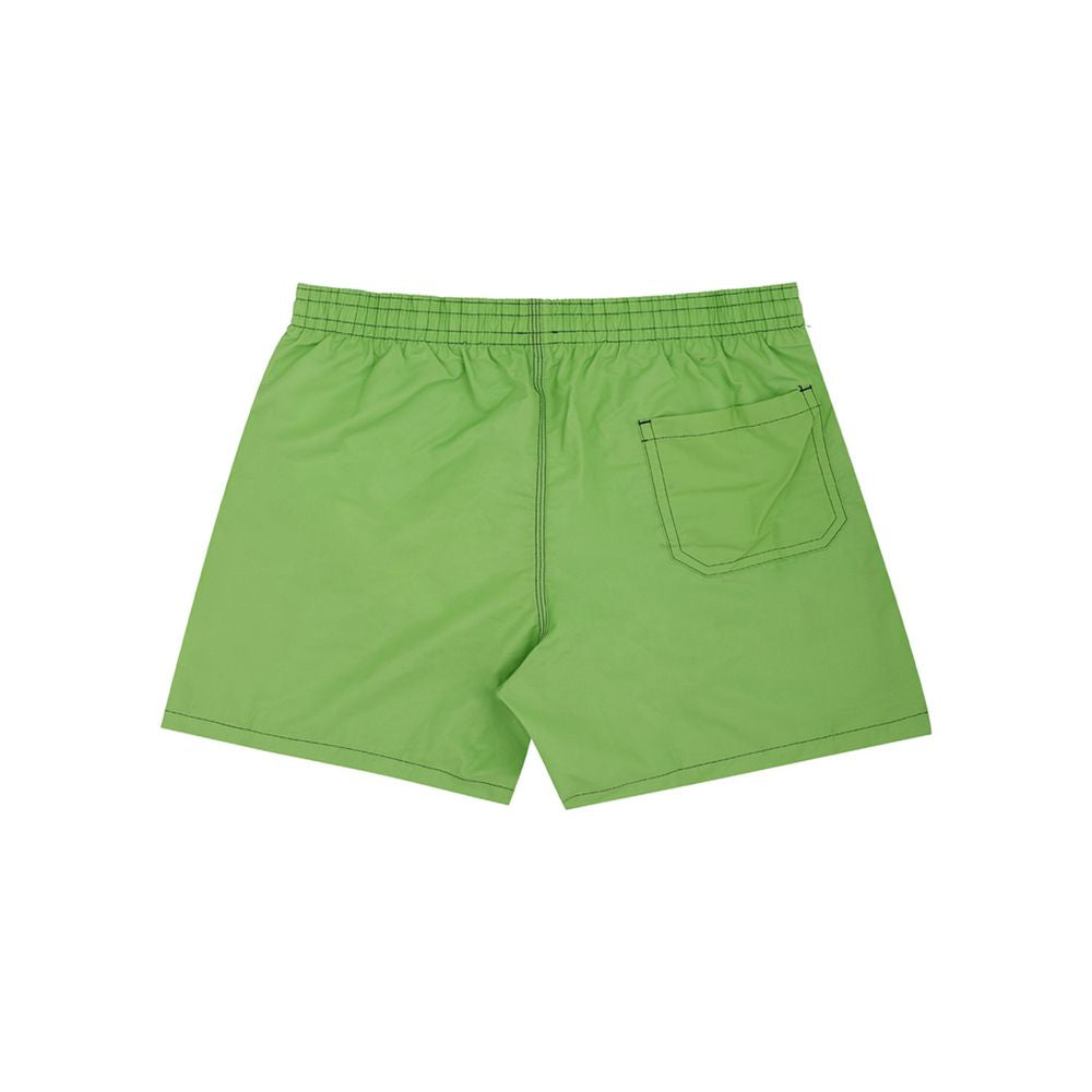 Swim Shorts by Malo for men in polyester and green showcases a sinuous silhouette, expertly cut for a sinuous fit as part of the Men's Polyester Swim Shorts collection.