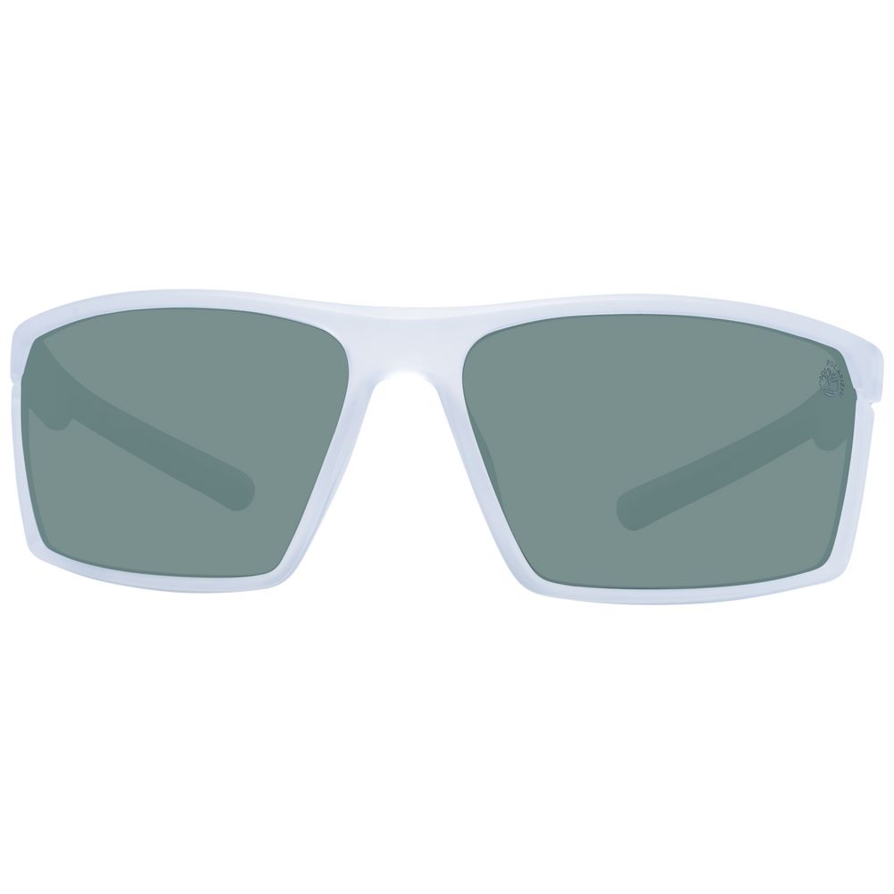 Sunglasses by Timberland for men in white features a sumptuous silhouette, showcasing a sumptuous rectangle full-rim frame design in white coloured frame with high-performance polarized category-3-dark-tint lens.