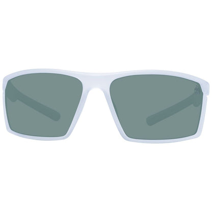Sunglasses by Timberland for men in white features a sumptuous silhouette, showcasing a sumptuous rectangle full-rim frame design in white coloured frame with high-performance polarized category-3-dark-tint lens.
