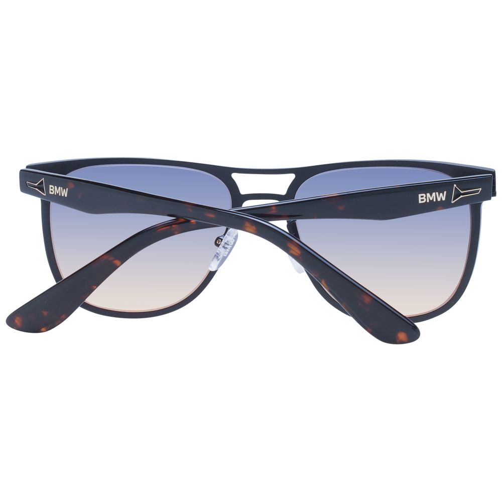 Sunglasses by BMW for men in aluminium black showcases a ethereal silhouette, featuring black coloured frame aviator full-rim frame design with gradient category-2-medium-tint lens for a ethereal finish.