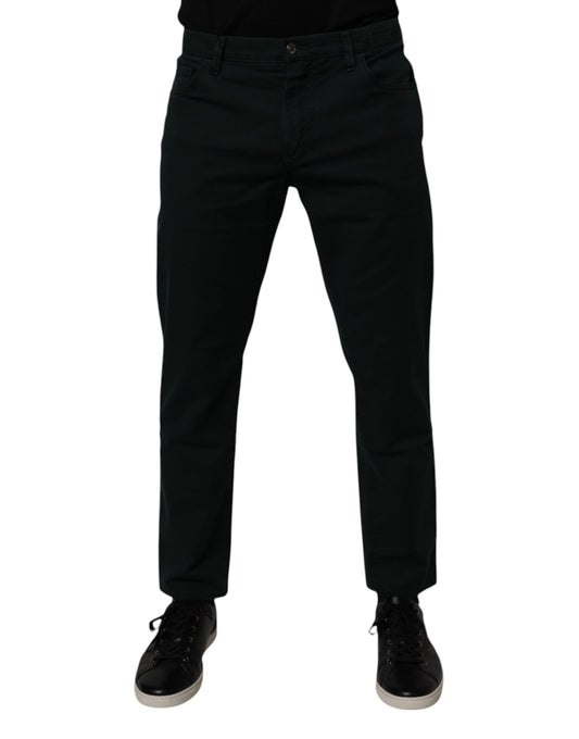 Dolce & Gabbana 9 To 5 Men's Regular Fit Stretch Denim Cotton Jeans - Dark Green