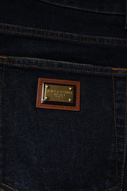 Dolce & Gabbana Dark Blue Cotton Stretch Skinny Denim Jeans