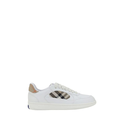 Sneakers by Burberry for men in leather white presents a sumptuous silhouette, artfully capturing the essence of the Men's Casual Leather Sneakers with its sumptuous casual style design.
