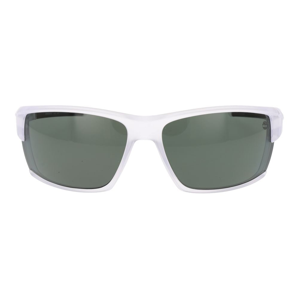 Sunglasses by Timberland for men in plastic and white featuring an opulent full-rim sport frame design with a sophisticated white coloured frame finish and high-performance polarized category-3-dark-tint lens.