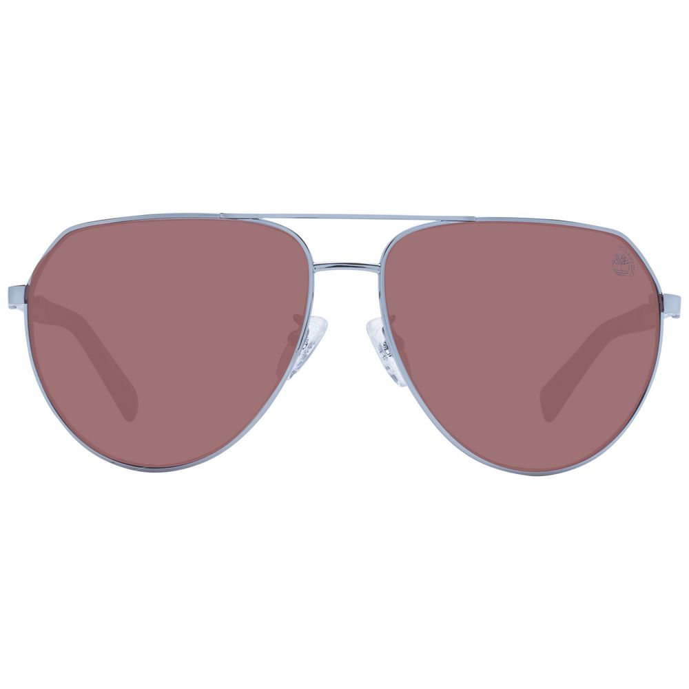 Sunglasses by Timberland for men in metal gray features a sumptuous silhouette, showcasing a sumptuous aviator full-rim frame design in gunmetal coloured frame with high-performance polarized category-3-dark-tint lens.