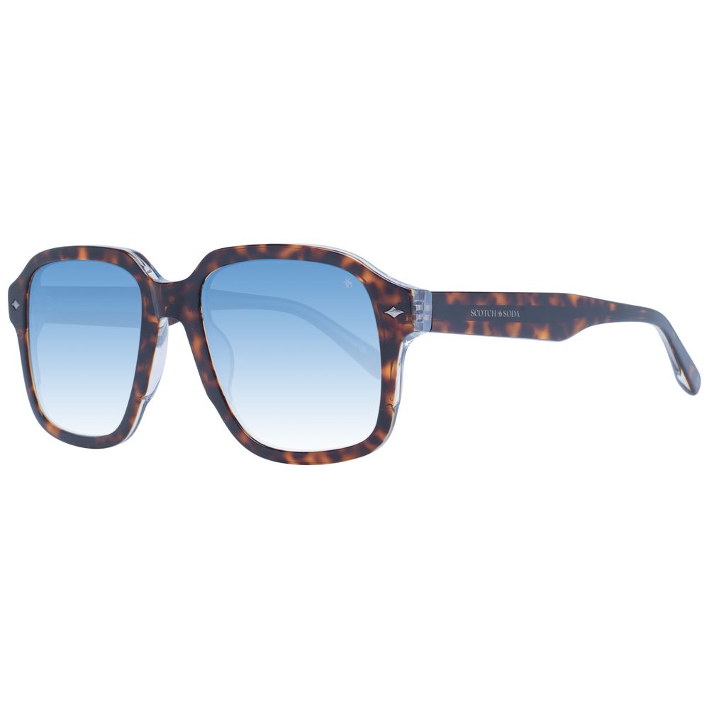 Sunglasses by Scotch & Soda for men in metal and brown presents a sumptuous silhouette, featuring brown coloured frame and full-rim square frame design with gradient category-2-medium-tint lens for a sumptuous look.