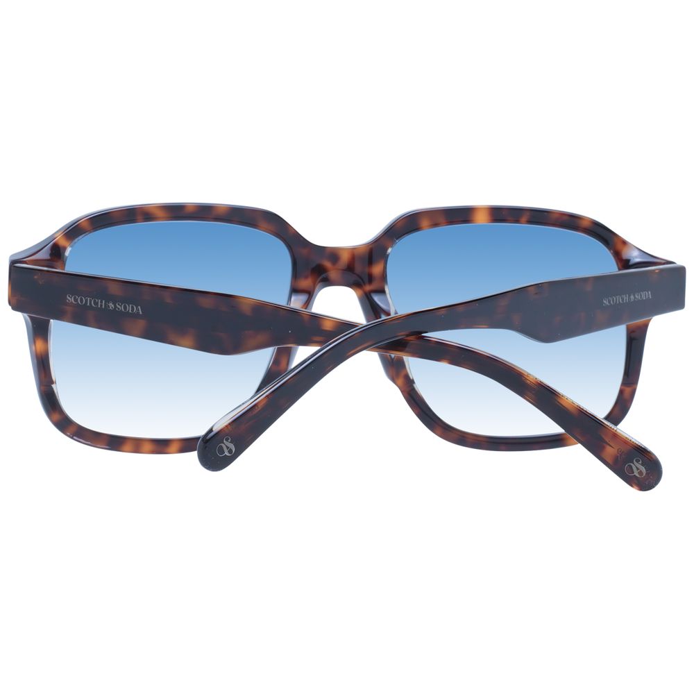 Sunglasses by Scotch & Soda for men in metal and brown featuring an opulent full-rim square frame design with a sophisticated brown coloured frame finish and high-performance gradient category-2-medium-tint lens.