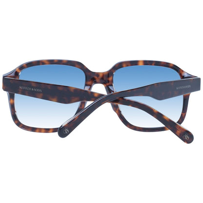 Sunglasses by Scotch & Soda for men in metal and brown featuring an opulent full-rim square frame design with a sophisticated brown coloured frame finish and high-performance gradient category-2-medium-tint lens.