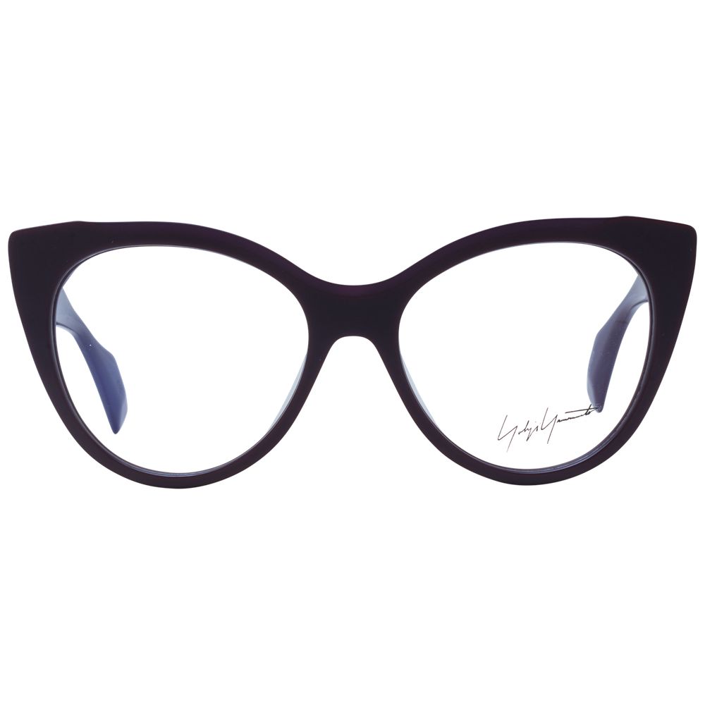 Eyeglasses Frames by Yohji Yamamoto for women in plastic and purple showcases an refined full-frame frame design featuring a sophisticated purple coloured frame for an refined and refined aesthetic.