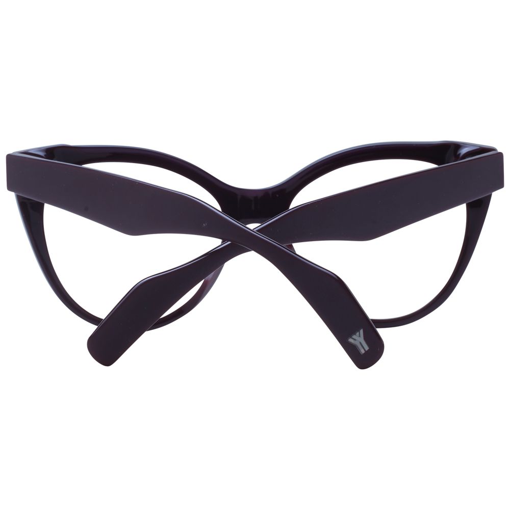 Eyeglasses Frames by Yohji Yamamoto for women in plastic purple showcases a reflective silhouette, artfully incorporating a sophisticated purple coloured frame with a distinct full-frame frame design.