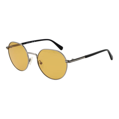 This Sunglasses by Gant for men in metal silver presents a sumptuous silhouette, showcasing a sumptuous full-rim round frame design in silver coloured frame and high-performance non-polarized category-1-light-tint lens.