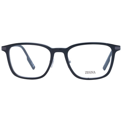 Eyeglasses Frames by Ermenegildo Zegna for men in titanium and black showcases a refined silhouette, detailed with a black coloured frame finish and a sophisticated full-frame frame design.