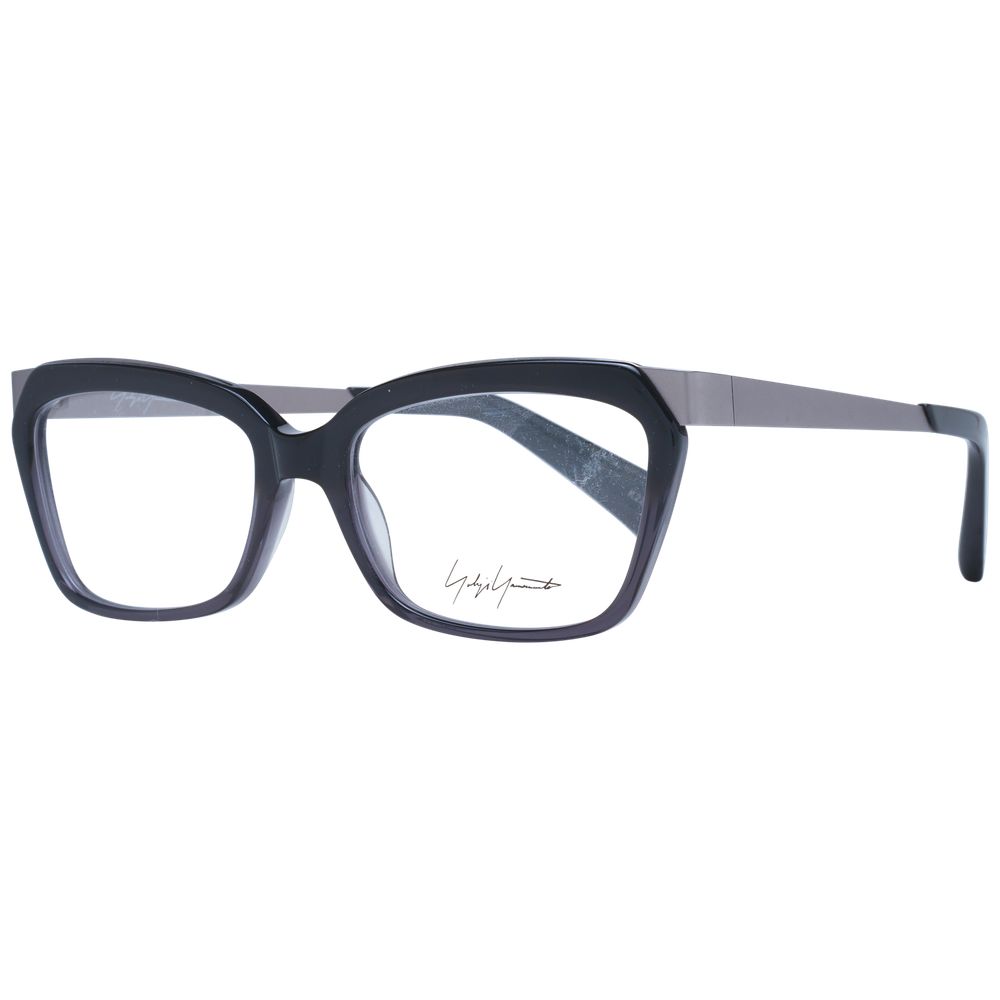 Eyeglasses Frames by Yohji Yamamoto for women in acetate and black showcases an refined full-frame frame design featuring a sophisticated black coloured frame for an refined and refined aesthetic.