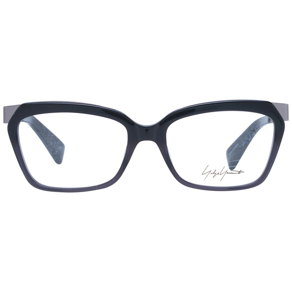 Eyeglasses Frames by Yohji Yamamoto for women in acetate black features a refined silhouette, showcasing a refined black coloured frame and full-frame frame design for a sophisticated, premium look.