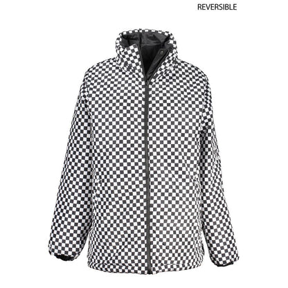 Jacket by Vans for women in nylon black & white features an utilitarian silhouette with a refined , showcasing sophisticated water-resistant & pockets for an utilitarian aesthetic.