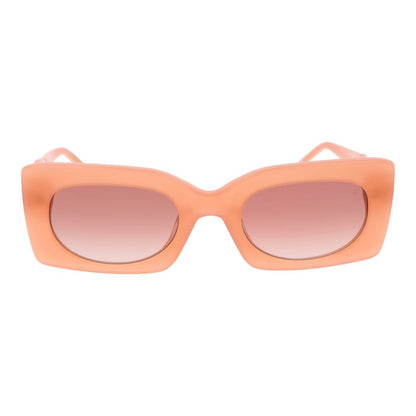 Sunglasses by Scotch & Soda for women in acetate pink showcases a ethereal silhouette, featuring rose coloured frame rectangle full-rim frame design with category-2-medium-tint lens for a ethereal finish.