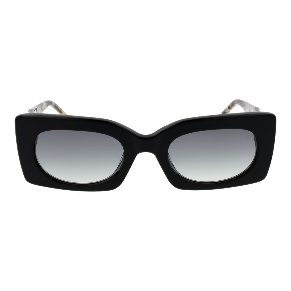 Sunglasses by Scotch & Soda for women in black showcases a ethereal silhouette, featuring black coloured frame rectangle full-rim frame design with gradient category-2-medium-tint lens for a ethereal finish.
