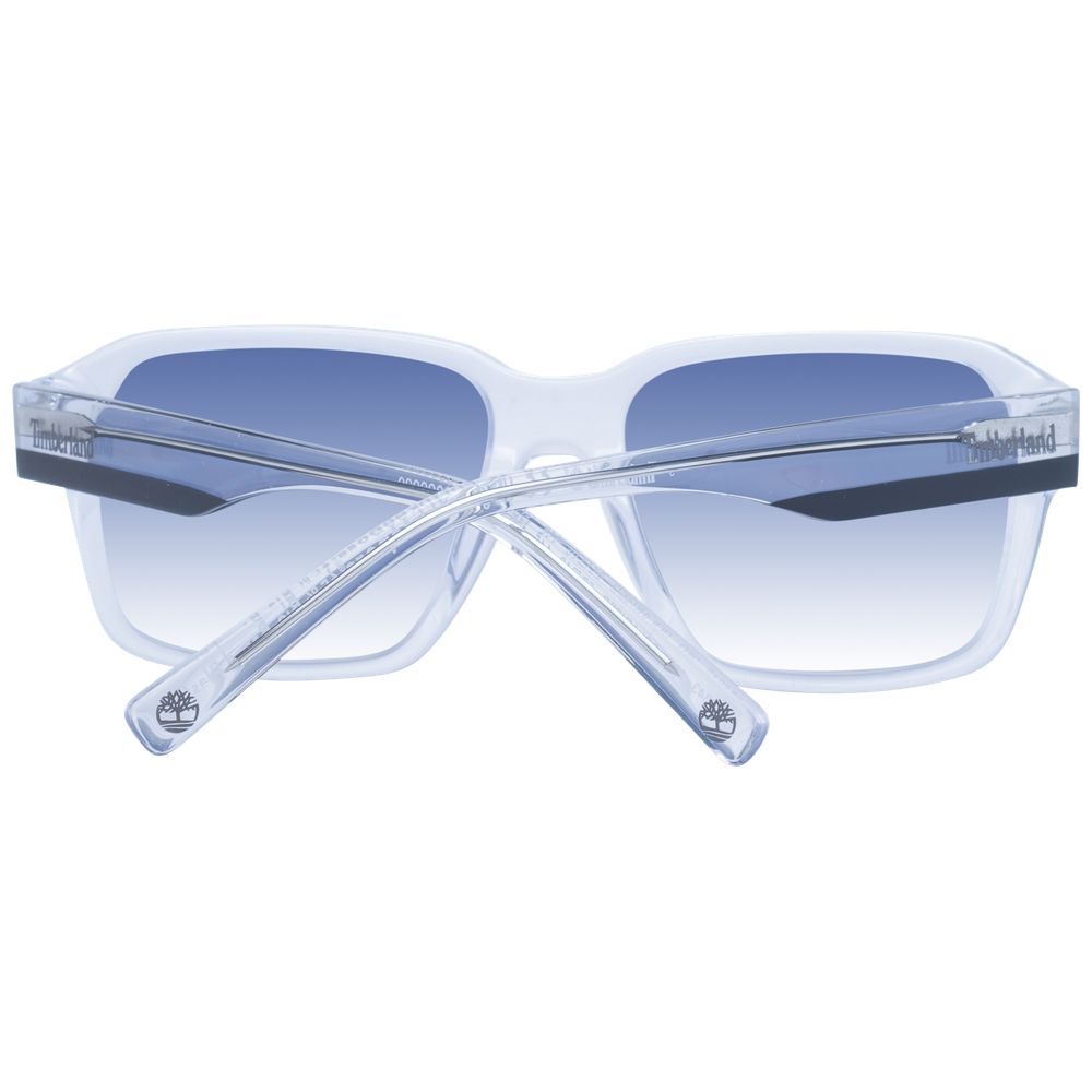 Sunglasses by Timberland for men in acetate white features a sumptuous silhouette, showcasing a sumptuous full-rim square frame design in white coloured frame with high-performance polarized gradient category-3-dark-tint lens.