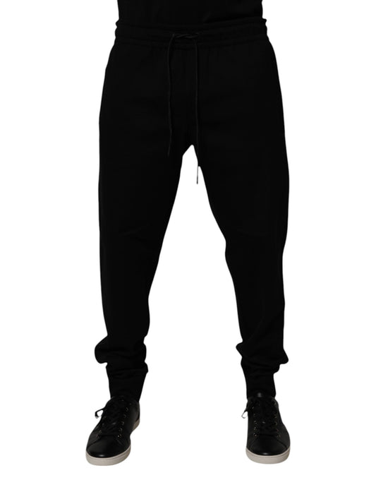 Jogger Sweatpants by Dolce & Gabbana for men in nylon cotton black features an kinetic regular-fit and long with a , showcasing high-performance for an kinetic look.
