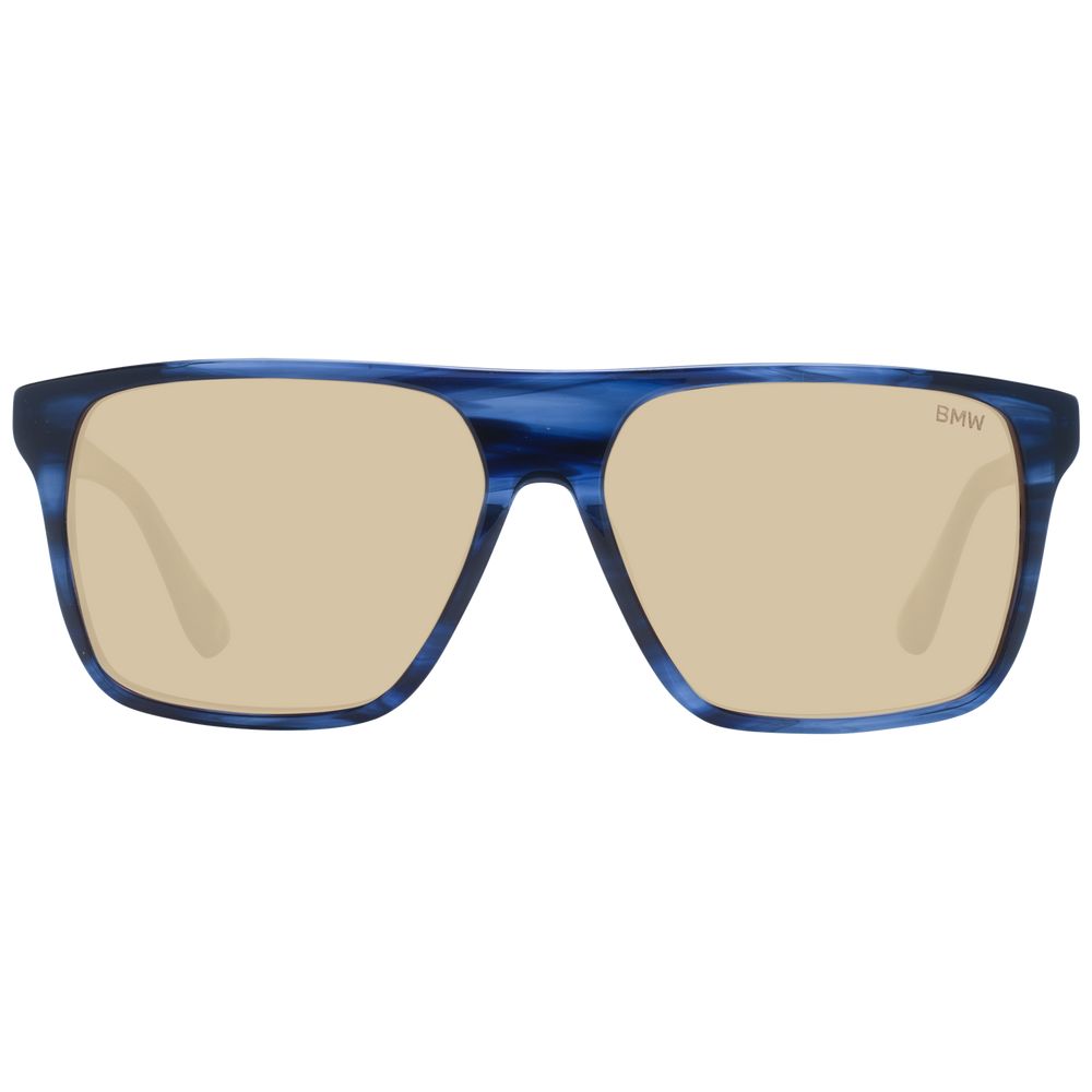 Sunglasses by BMW for men in acetate and blue featuring an opulent aviator full-rim frame design with a sophisticated blue coloured frame finish and high-performance non-polarized category-2-medium-tint lens.
