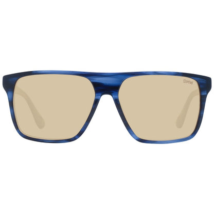 Sunglasses by BMW for men in acetate and blue featuring an opulent aviator full-rim frame design with a sophisticated blue coloured frame finish and high-performance non-polarized category-2-medium-tint lens.