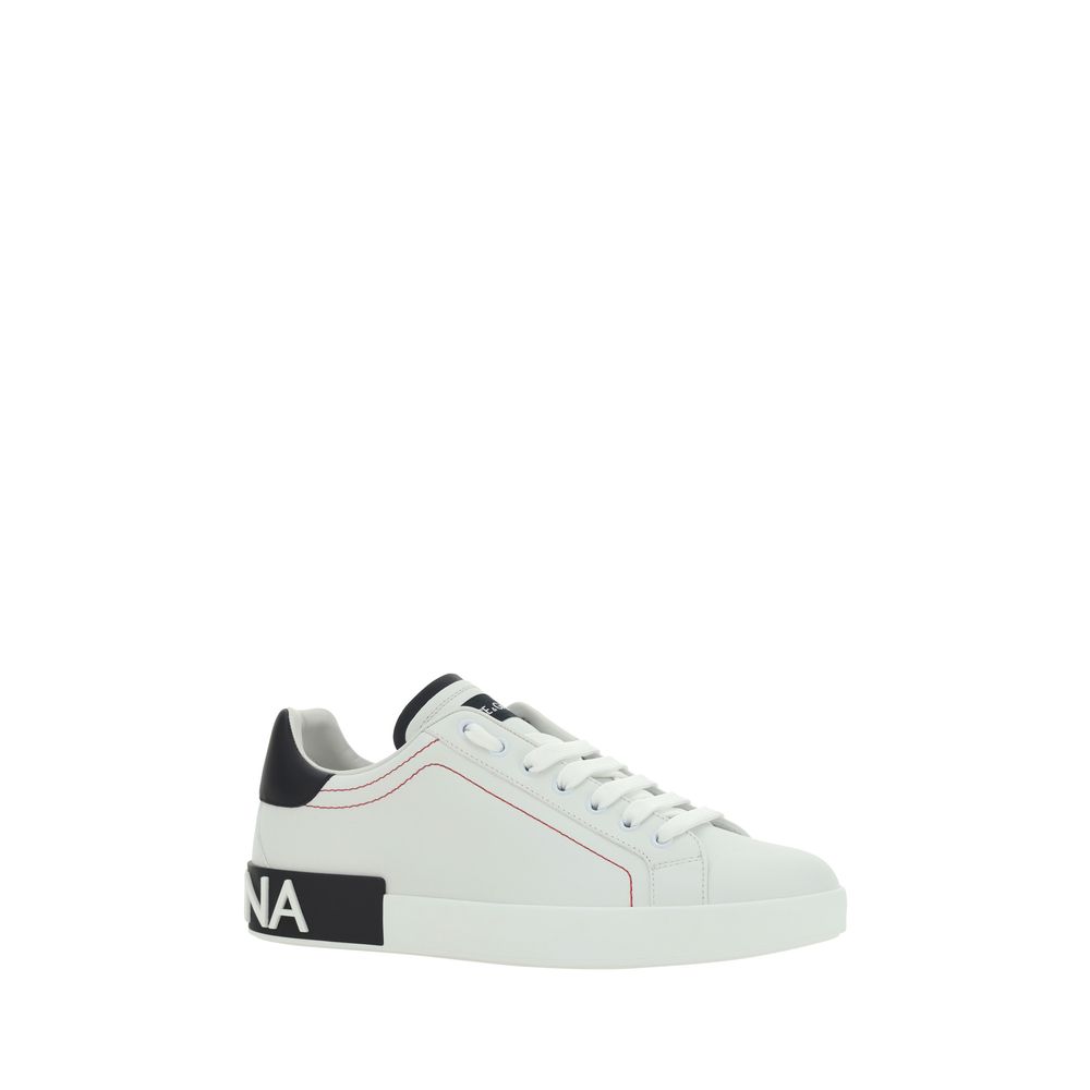 Sneakers by Dolce & Gabbana for men in bos taurus calfskin leather white presents a impeccable silhouette as Men's Low Top Bos Taurus Calfskin Leather Sneakers, expertly defined by a impeccable low-top style for a impeccable, high-fashion look.