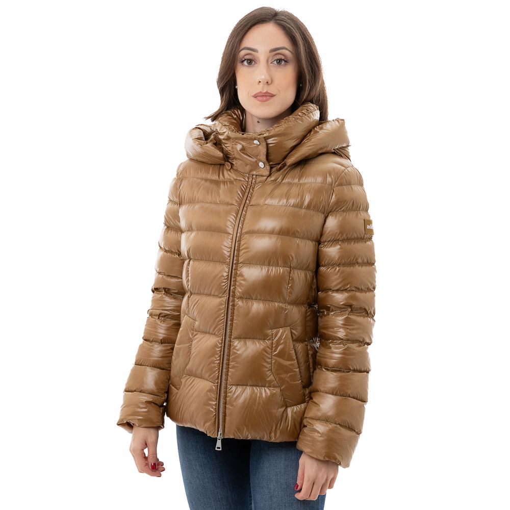 Hooded Puffer Jacket by Add for women in polyamide & duck down bronze features an on trend silhouette, showcasing refined lightweight, pockets, hooded & insulated and a sophisticated hooded neckline for a truly on trend finish.