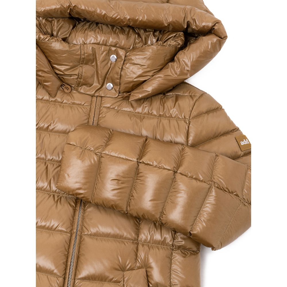 Hooded Puffer Jacket by Add for women in polyamide & duck down bronze features an contemporary silhouette, showcasing a sophisticated hooded neckline and contemporary lightweight, pockets, hooded & insulated for a truly refined look.