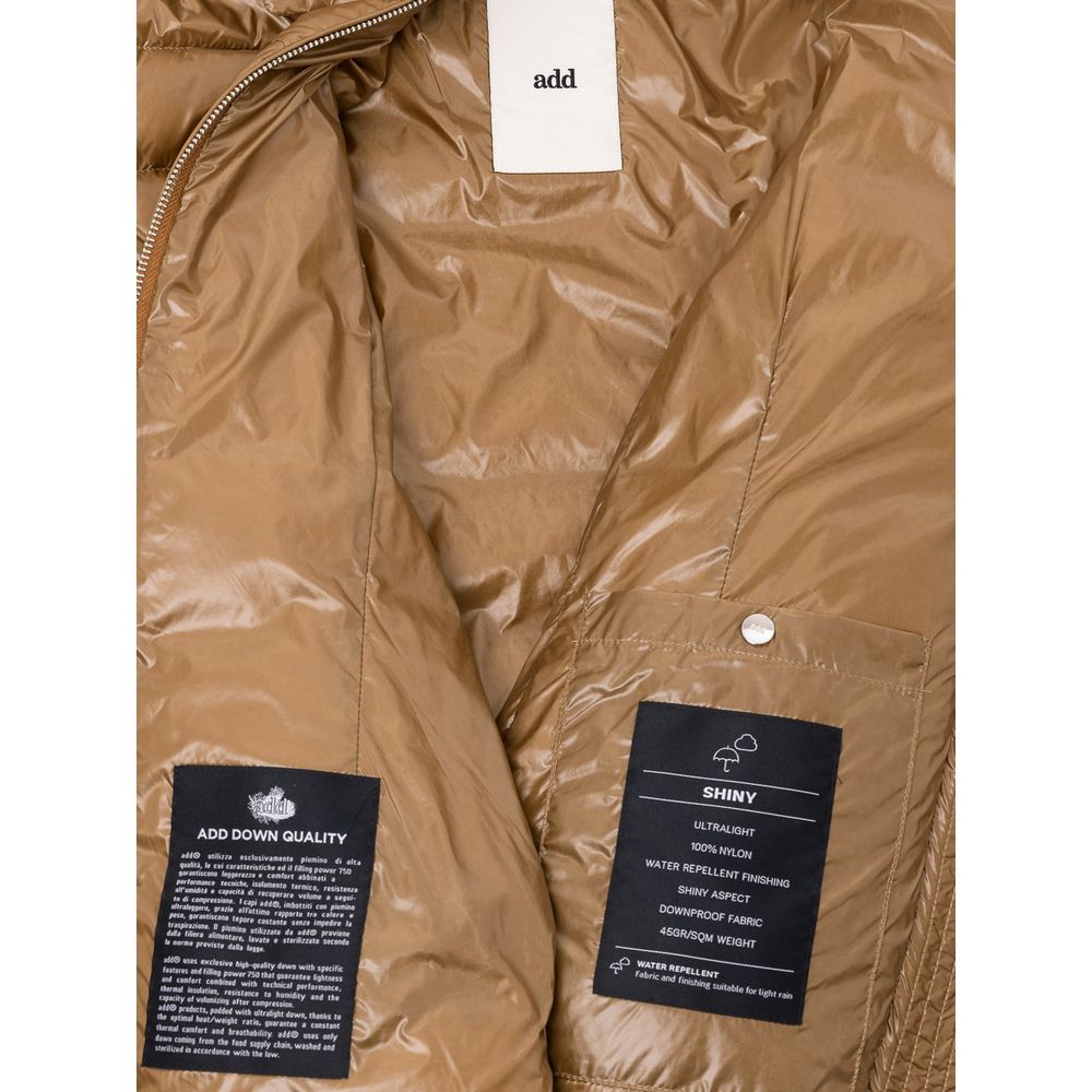 Hooded Puffer Jacket by Add for women in polyamide & duck down bronze features an contemporary silhouette, showcasing a sophisticated hooded neckline and contemporary lightweight, pockets, hooded & insulated for a truly refined look.