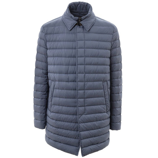 Puffer Jacket by Herno for men in polyester navy features a dramatic silhouette, showcasing a sophisticated and distinctive lightweight, pockets & insulated for a dramatic aesthetic.