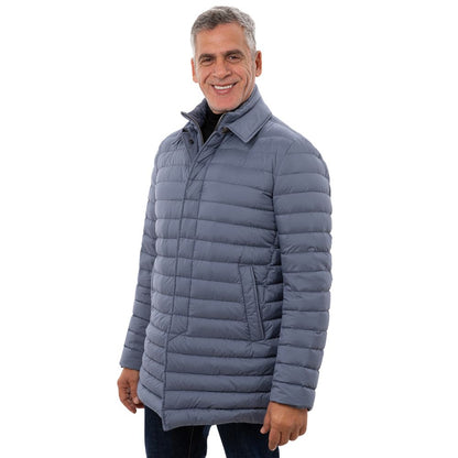 Puffer Jacket by Herno for men in polyester navy showcases a bohemian silhouette, artfully detailed with a bohemian and signature lightweight, pockets & insulated for a truly bohemian finish.