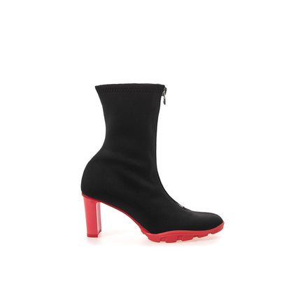 High-Heel Sock Ankle Boots by Alexander McQueen for women in neoprene black features an enchanting design from the Women's Neoprene High-Heel Sock Ankle Boots collection, highlighting a enchanting 10-cm-heel high-heel and round toe style for a refined look.