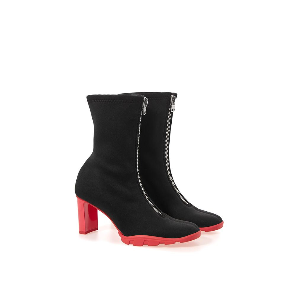 High-Heel Sock Ankle Boots by Alexander McQueen for women in neoprene black showcases a impeccable silhouette as Women's Neoprene High-Heel Sock Ankle Boots, artfully defined by a impeccable 10-cm-heel high-heel and a impeccable round toe style.