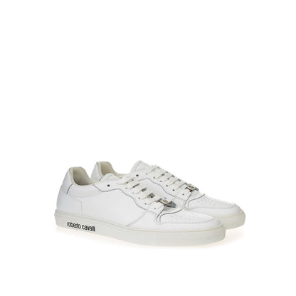 Sneakers by Roberto Cavalli for women in leather white features an versatile design from the Women's Casual Leather Sneakers collection, highlighting a versatile casual style for a premium, high-fashion look.