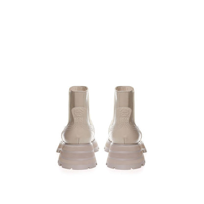 Boots by Alexander McQueen for women in leather gray showcases a ergonomic silhouette from the Aren Women's Leather Boots collection, featuring a ergonomic and a ergonomic .