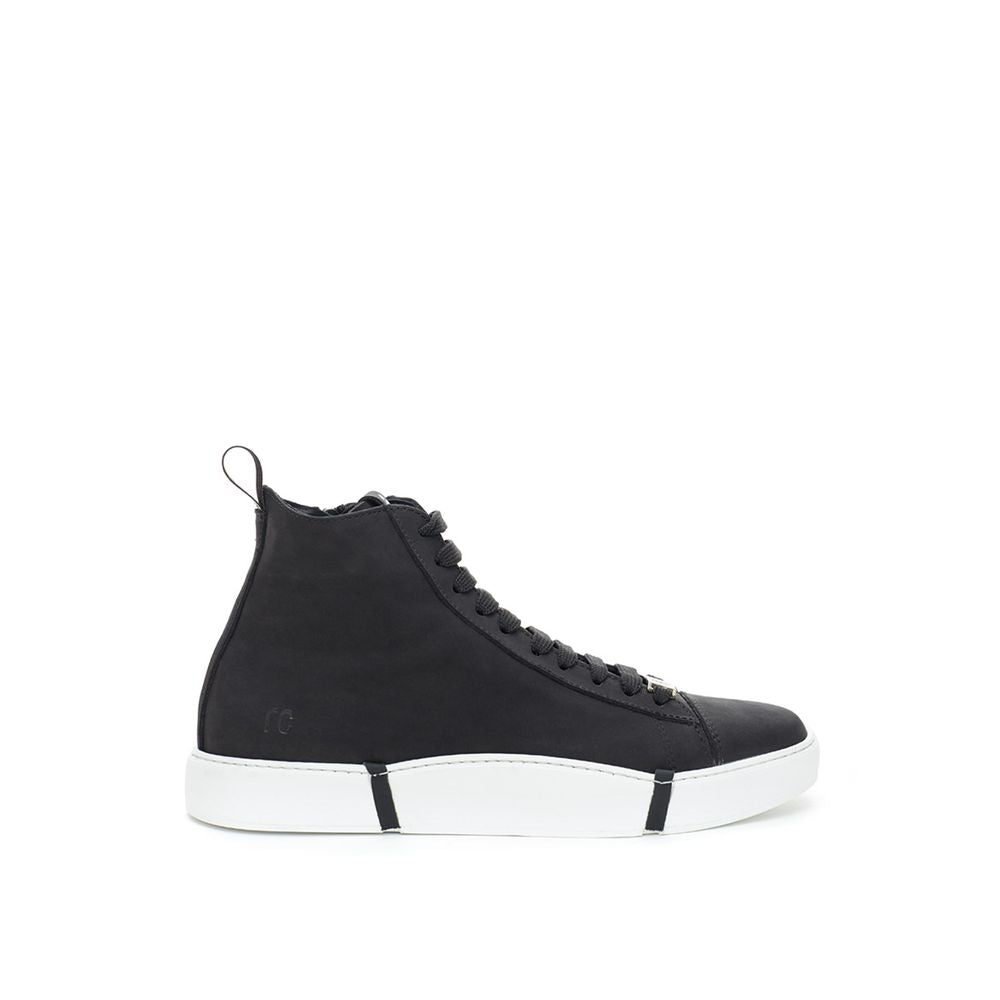 Sneakers by Roberto Cavalli for women in suede leather black features an fashionable silhouette, showcasing the premium Women's Casual Suede Leather Sneakers in a fashionable casual style that offers a fashionable finish for refined style.