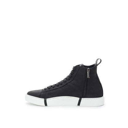 Sneakers by Roberto Cavalli for women in suede leather black presents a impeccable silhouette as Women's Casual Suede Leather Sneakers, expertly defined by a impeccable casual style for a impeccable, high-fashion look.