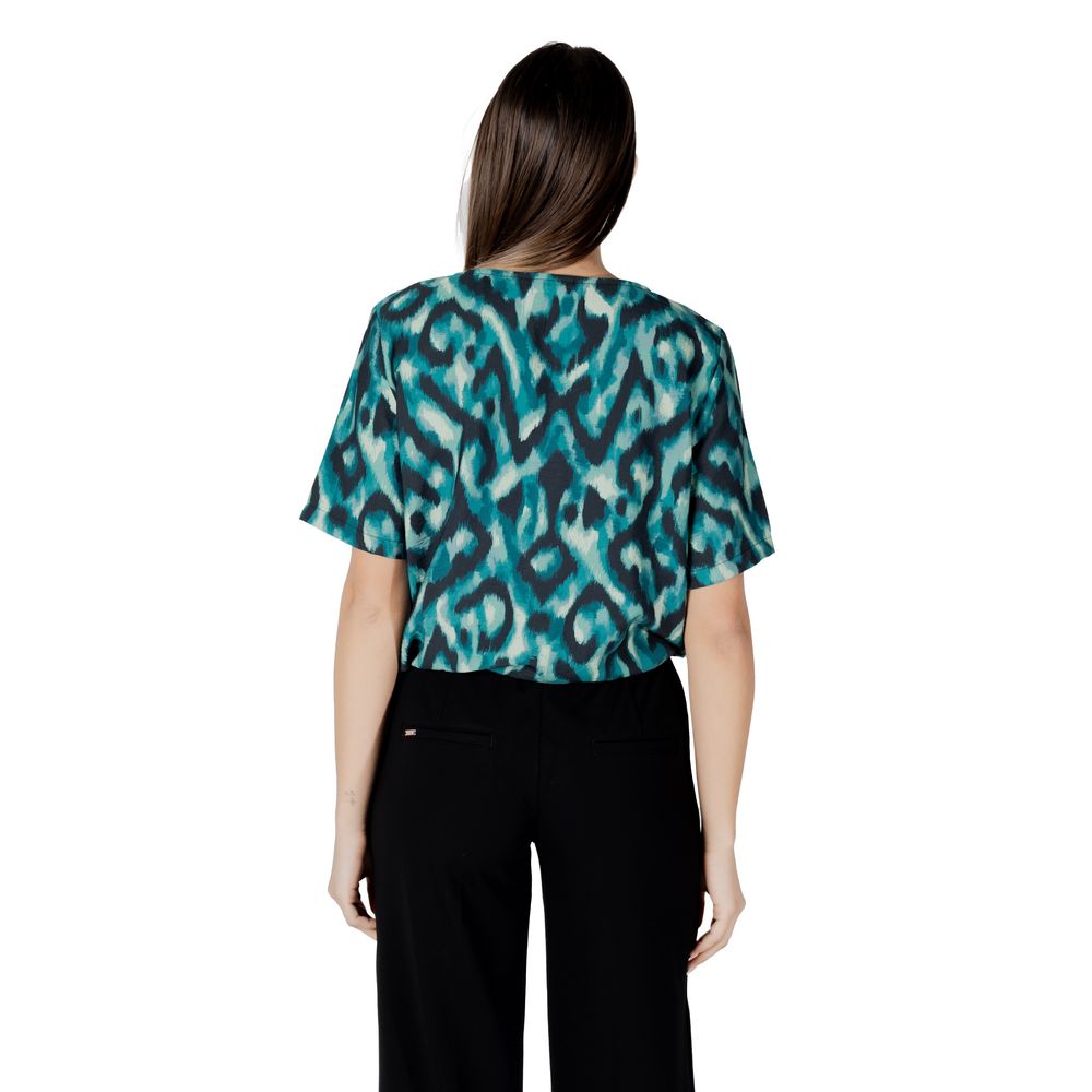 Street One Women's Lightweight Short-Sleeve Round-Neck Polyamide Viscose Shirt - Green