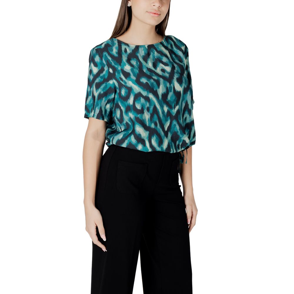 Street One Women's Lightweight Short-Sleeve Round-Neck Polyamide Viscose Shirt - Green