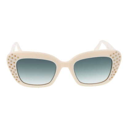 Sunglasses by Maje for women in acetate cream features an lustrous full-rim cat-eye frame design with cream coloured frame detailing and gradient category-1-light-tint lens for a lustrous aesthetic.
