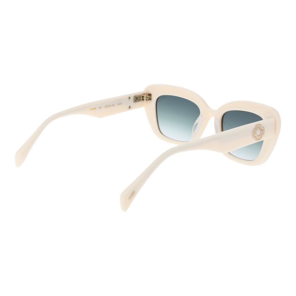 Sunglasses by Maje for women in acetate and cream presents a sumptuous silhouette, featuring cream coloured frame and full-rim cat-eye frame design with gradient category-1-light-tint lens for a sumptuous look.