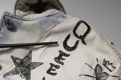 Dolce & Gabbana Women's Stretch Denim Cotton Jacket - Light Blue Print